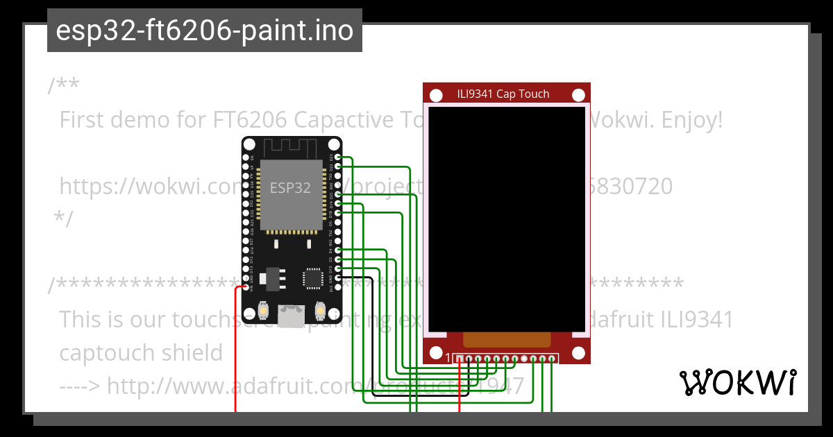 Esp32 Ft6206 Paint Ino Wokwi ESP32 STM32 Arduino Simulator