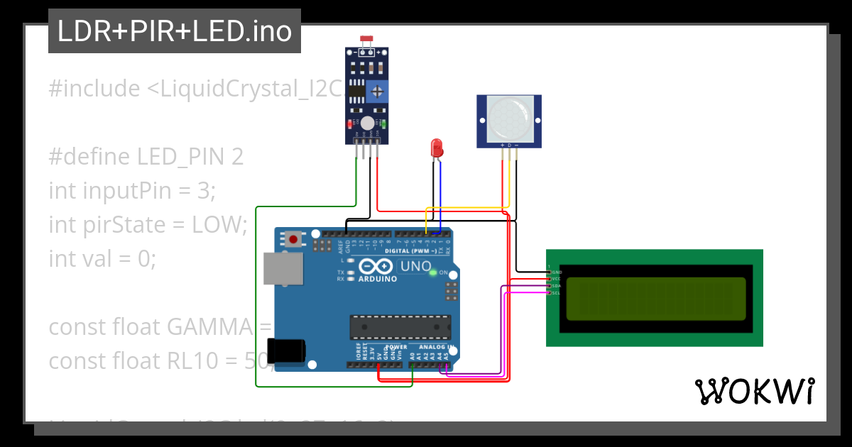 Ldr Pir Led Ino Wokwi Esp Stm Arduino Simulator