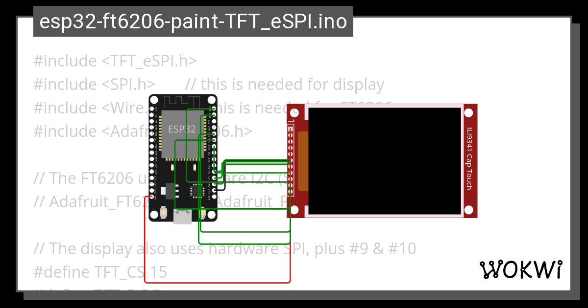 Esp32 Ft6206 Paint TFT ESPI Ino Wokwi Arduino And ESP32 Simulator