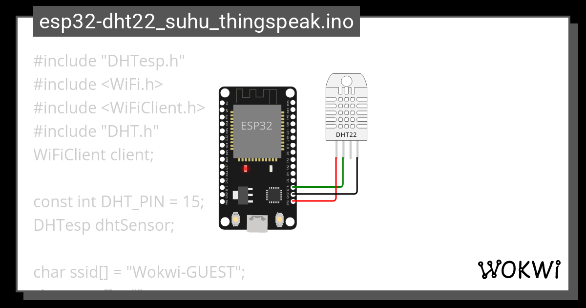 Esp Dht Suhu Thingspeak Ino Wokwi Esp Stm Arduino Simulator