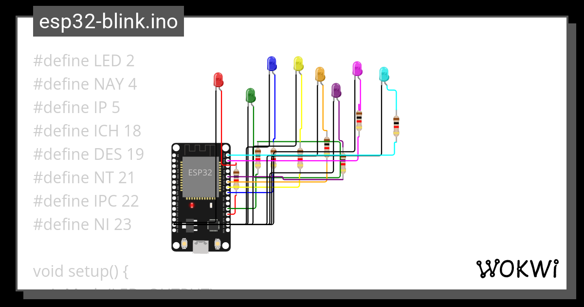 Esp32 Blink Ino Wokwi ESP32 STM32 Arduino Simulator