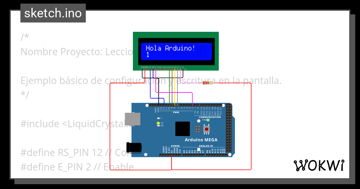 Leccion Pantalla Lcd Wokwi Esp Stm Arduino Simulator