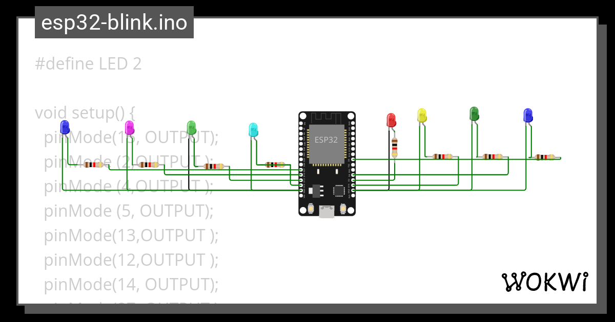 Esp32 Blink Ino Wokwi ESP32 STM32 Arduino Simulator