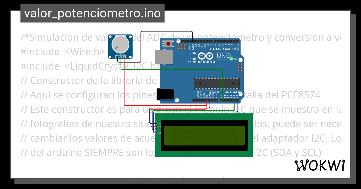 Valor Potenciometro Ino Wokwi ESP32 STM32 Arduino Simulator