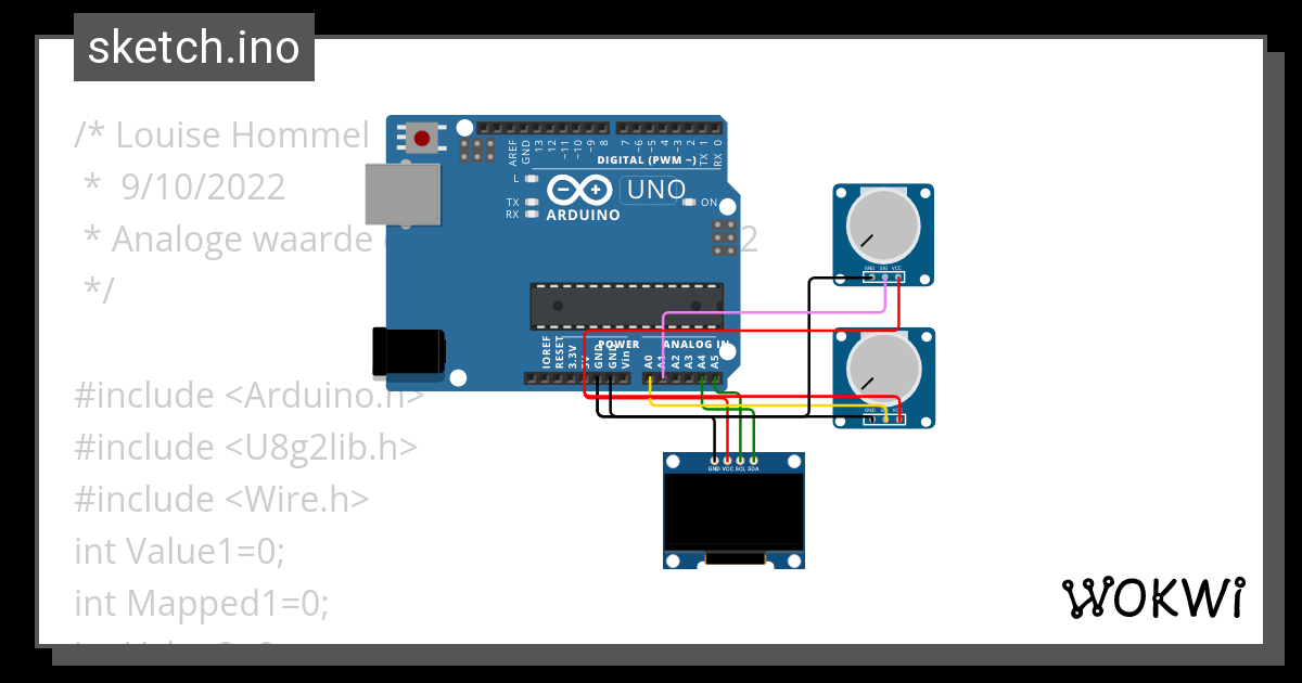 Potentiometers Map Oled Wokwi Esp Stm Arduino Simulator