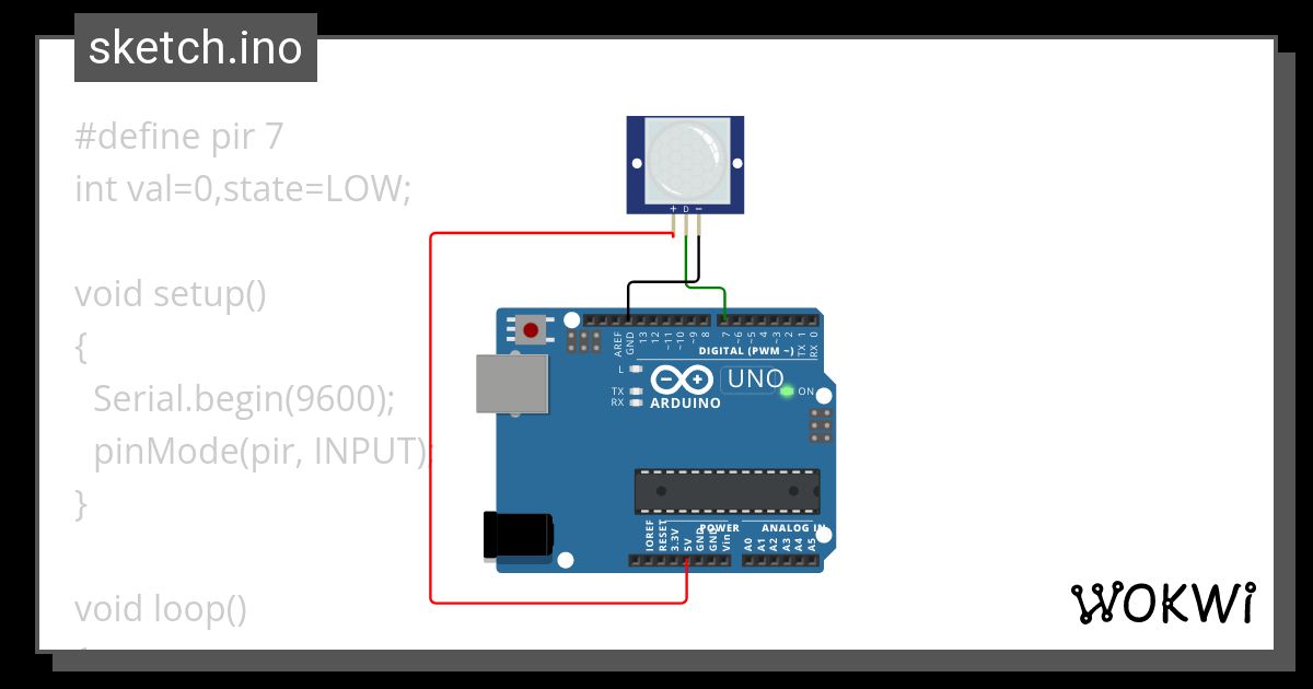 Object Detection Pir Infrared Wokwi Esp Stm Arduino Simulator