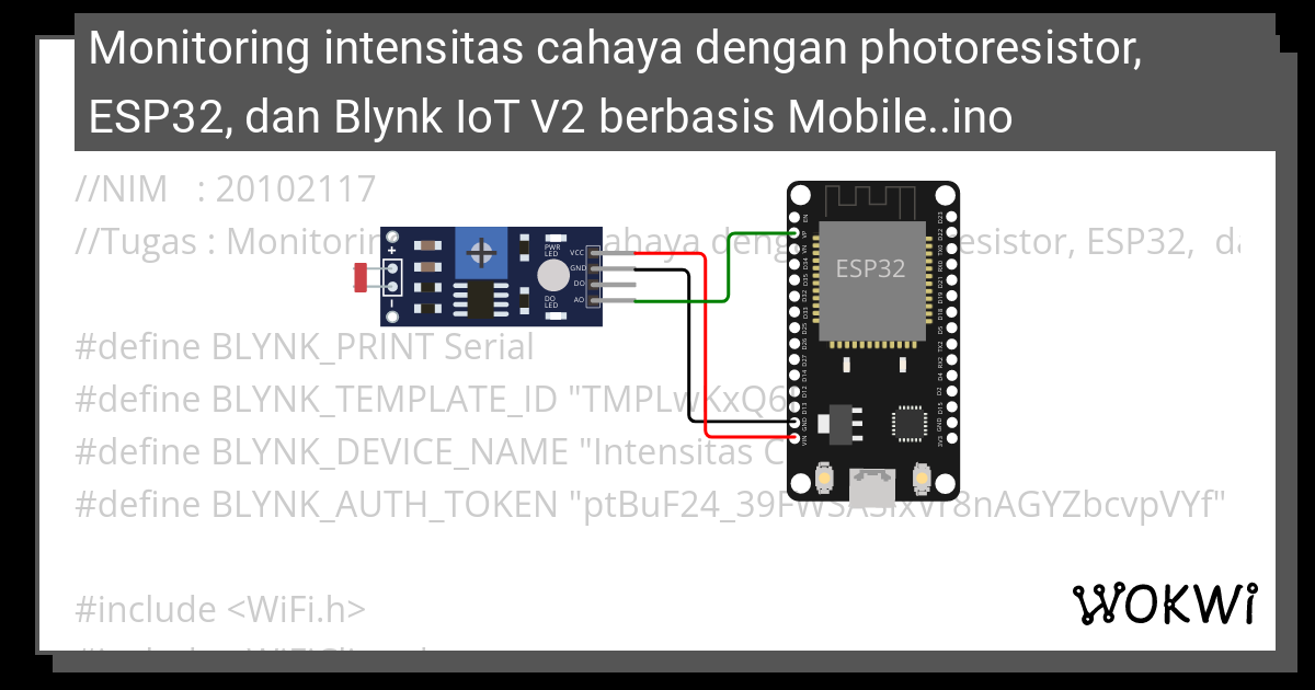 Monitoring Intensitas Cahaya Dengan Photoresistor Esp Dan Blynk Iot