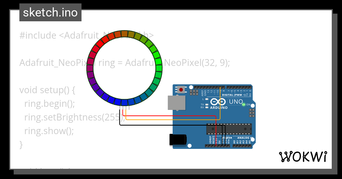 Rainbow Neopixel Ring Wokwi Esp Stm Arduino Simulator