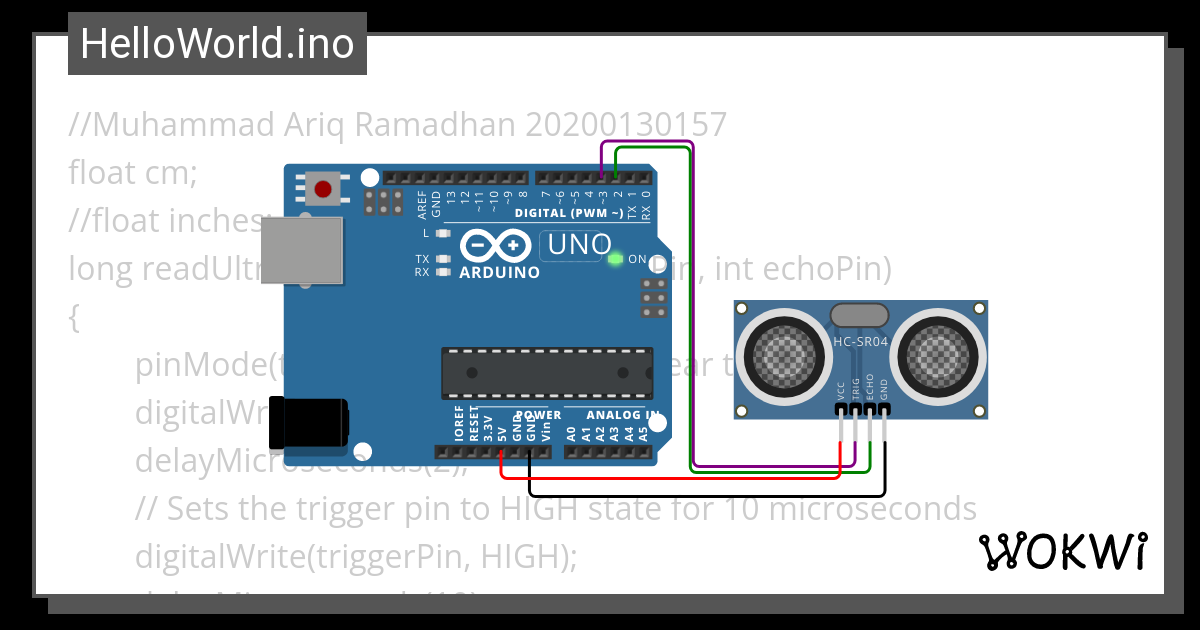 No 5 Sensor Ultrasonic Wokwi ESP32 STM32 Arduino Simulator