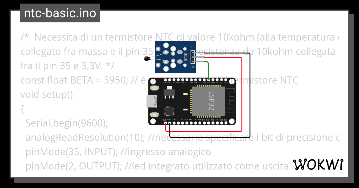 NTC ESP32 Wokwi ESP32 STM32 Arduino Simulator