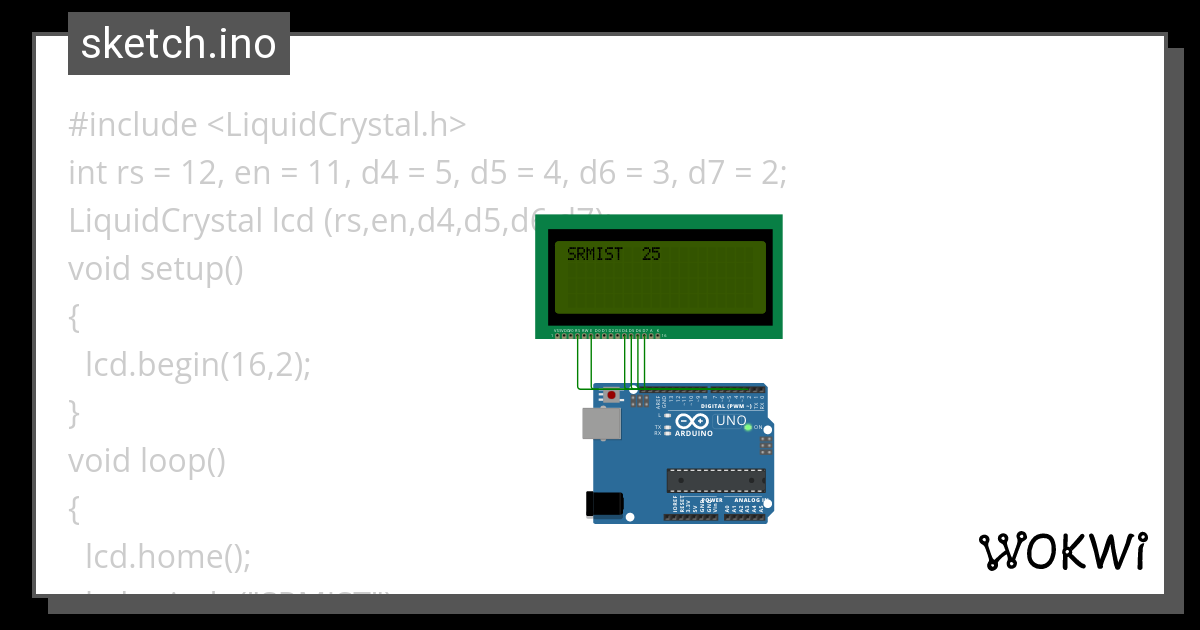 Lcd Interfacing Wokwi Esp Stm Arduino Simulator