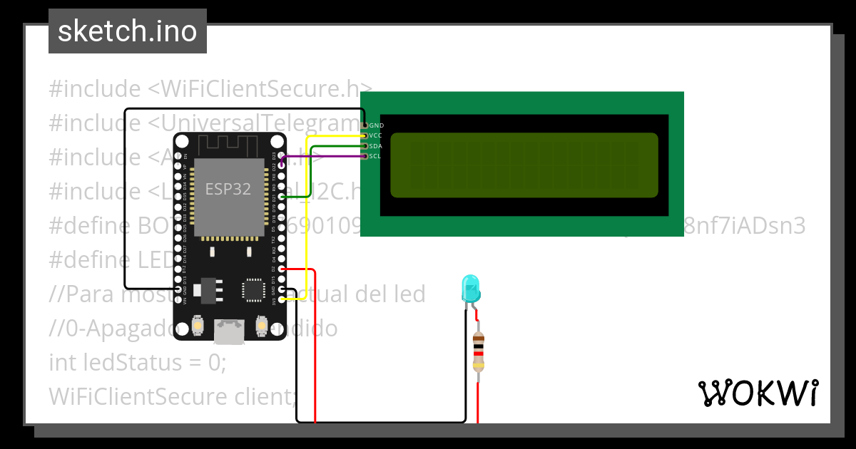 ESP32 Telegram Proyect Wokwi ESP32 STM32 Arduino Simulator