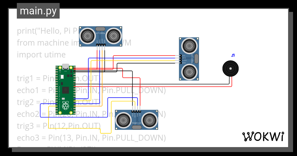 Capteur Ultra Son Buzzer Wokwi Esp Stm Arduino Simulator