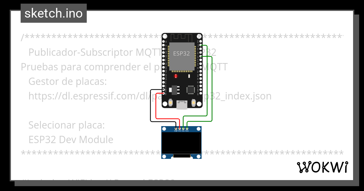 Pub Sub MQTT Para ESP32 OLED Wokwi ESP32 STM32 Arduino Simulator