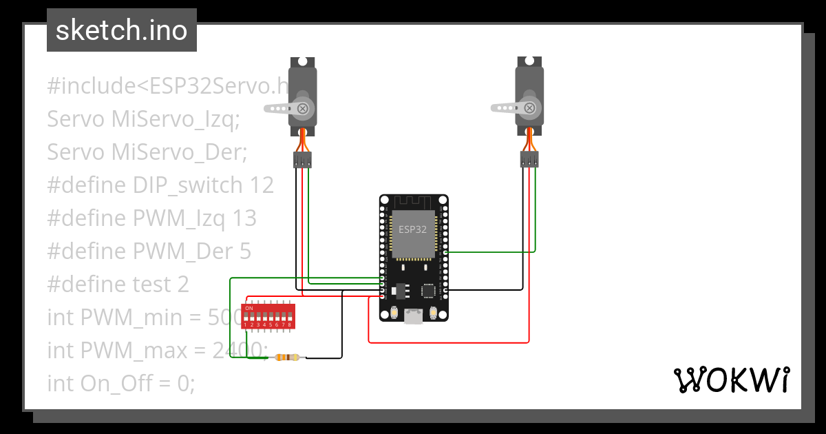 Dos Servos Wokwi ESP32 STM32 Arduino Simulator