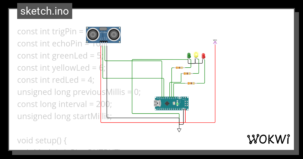 Ampel Mit Ultraschall Messung Wokwi Esp Stm Arduino Simulator