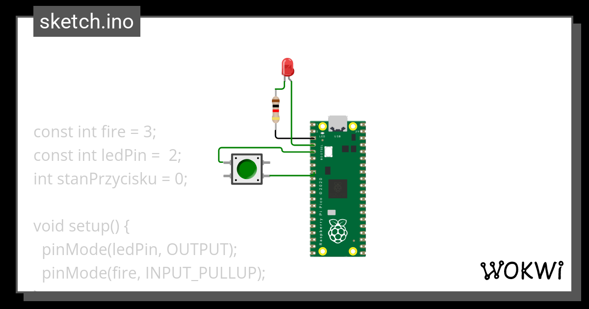 Pi Pico Pullup Pin Led Pin Button Arduinocode Wokwi Arduino And Hot