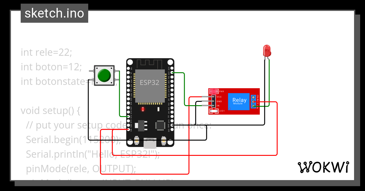 RELE Wokwi ESP32 STM32 Arduino Simulator