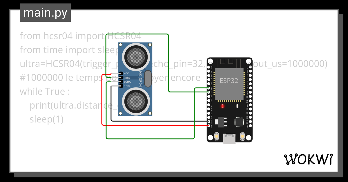 Branchement Ultrason Wokwi Esp Stm Arduino Simulator