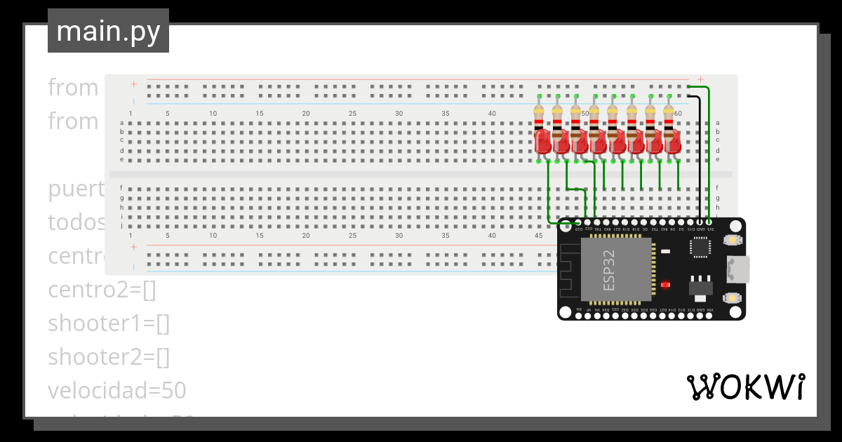 Secuencia Led A Wokwi ESP32 STM32 Arduino Simulator