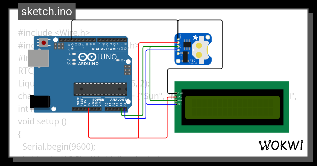 Rtc Lcd Wokwi Arduino And Esp Simulator