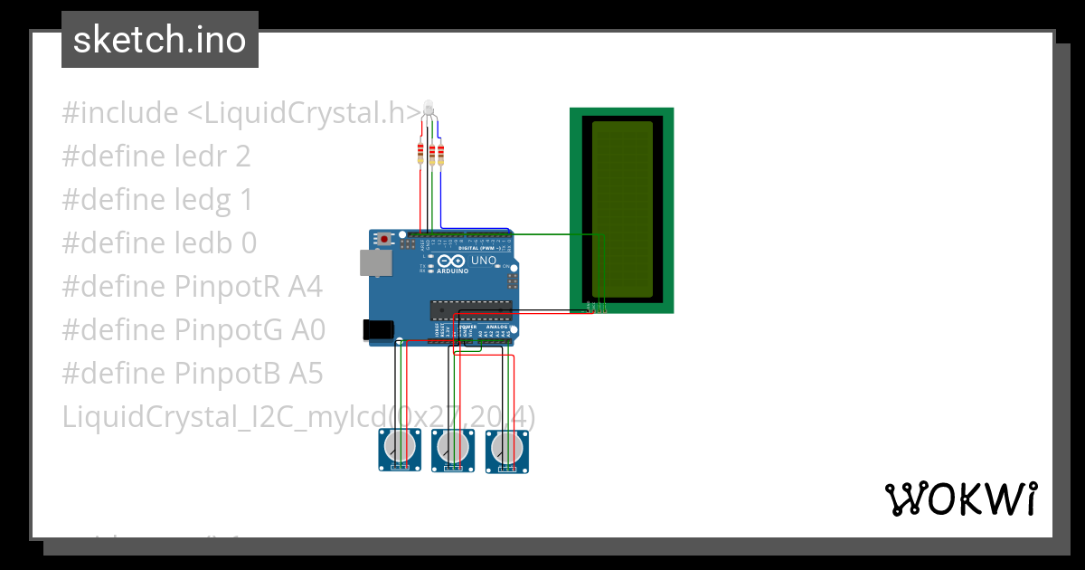 Led Rgb Con Potenziometro E Dysplay Wokwi Esp Stm Arduino Simulator