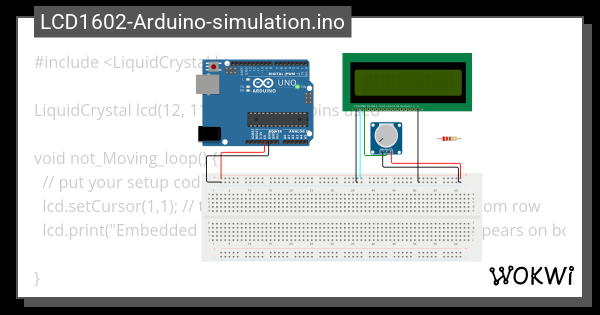 LCD1602 Arduino Simulation Ino Copy Wokwi ESP32 STM32 Arduino Simulator