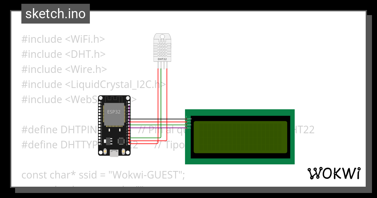 ESP32 DHT22 Led 20x4 I2C Sensor Temperatura En LCD Test Copy