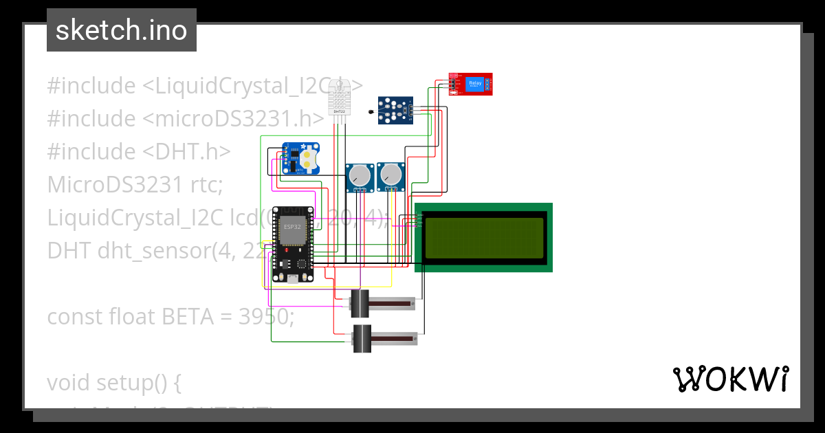 ESP TEMP REGULATION Wokwi ESP32 STM32 Arduino Simulator