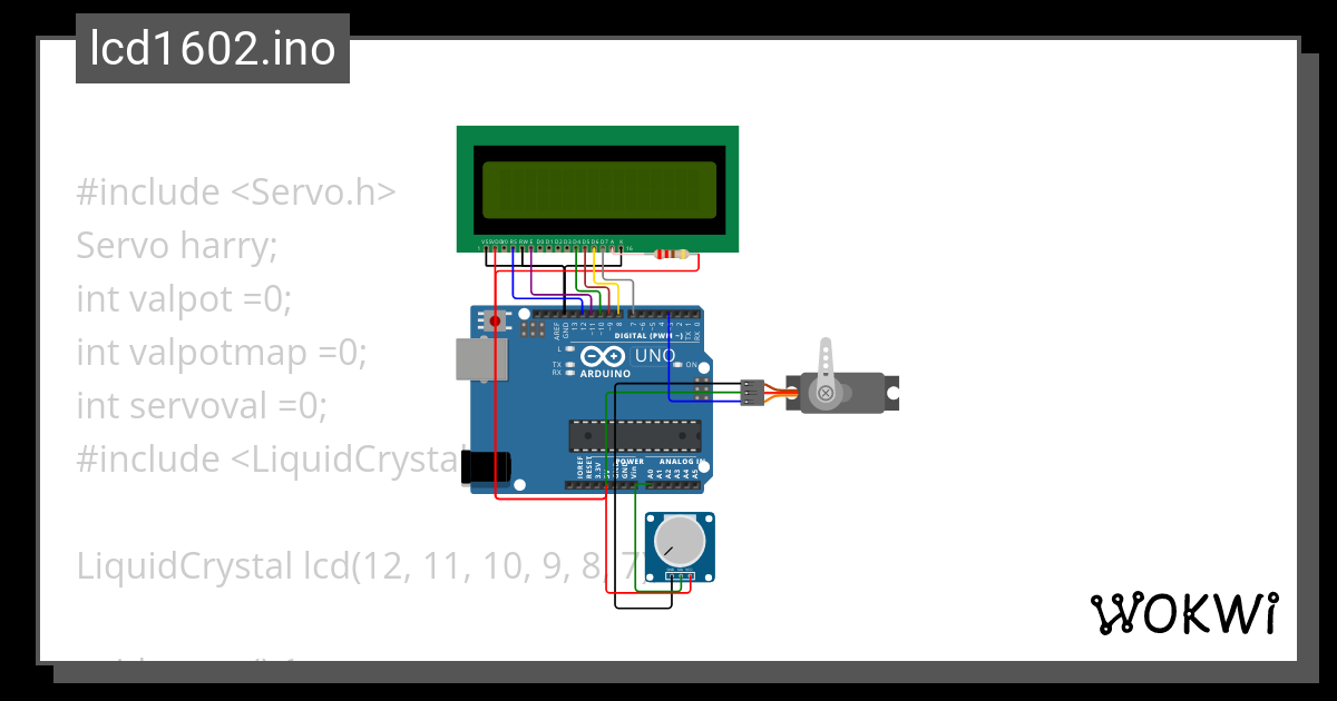 Lcd Servo Pot Wokwi Esp Stm Arduino Simulator