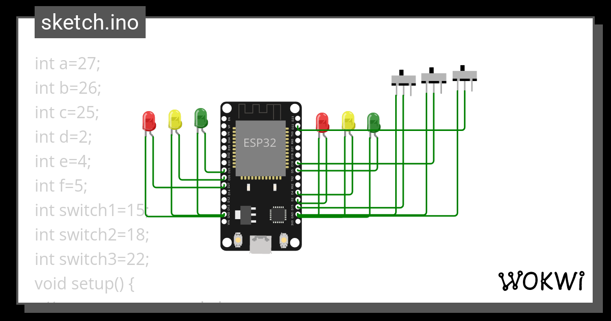 Traffic Light Wokwi Esp Stm Arduino Simulator