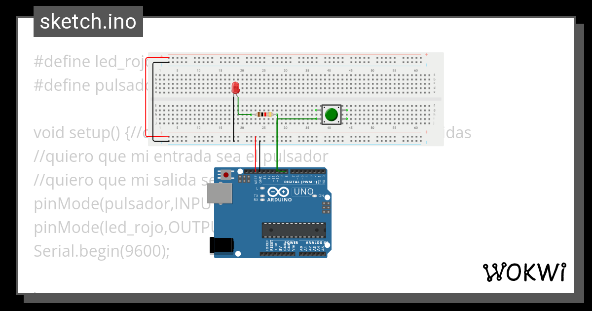 Encender Y Apagar Led Con Pulsador Wokwi ESP32 STM32 Arduino Simulator