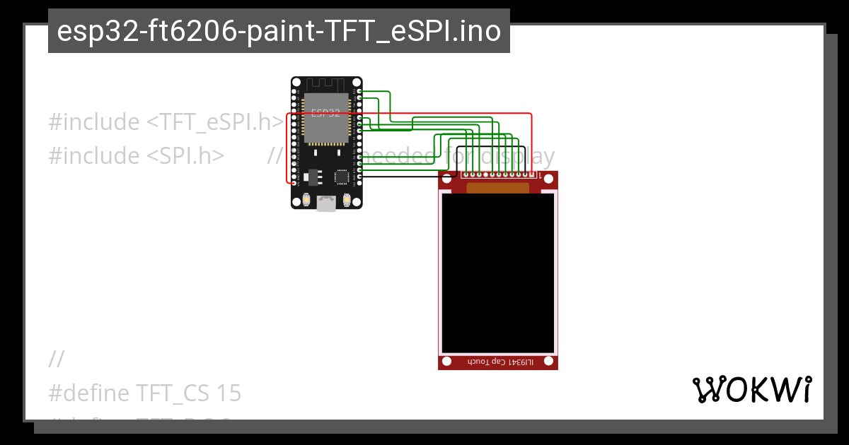 Esp32 Ft6206 Paint TFT ESPI Ino TESTING Examples Wokwi ESP32 STM32