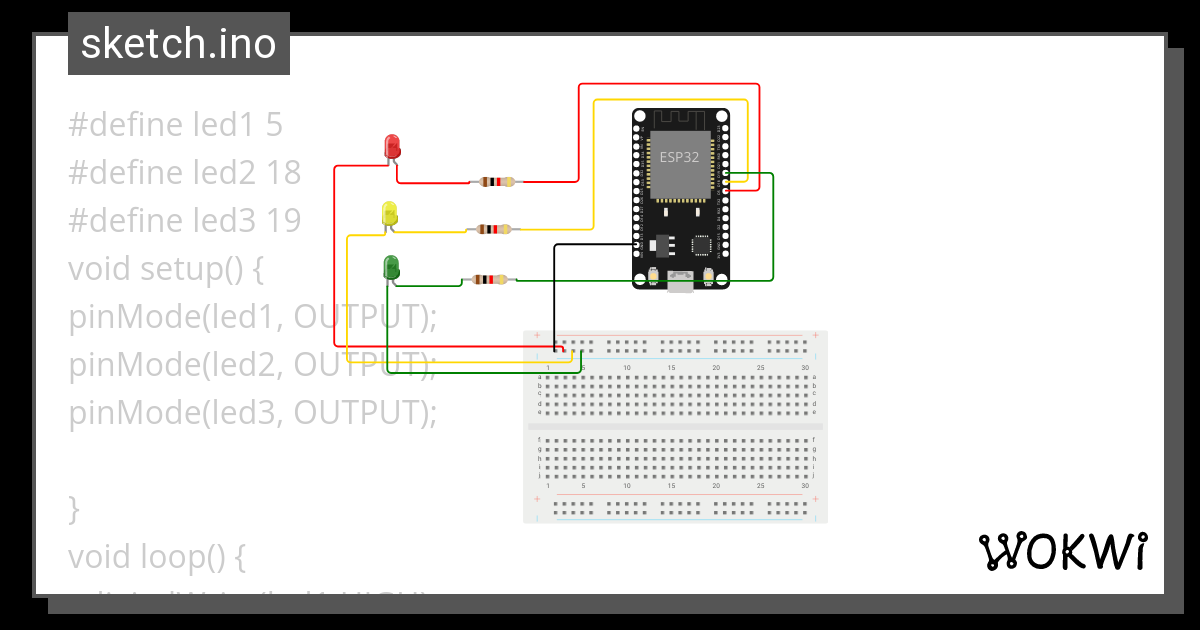 LED Merah Kuning Hijau JTD2F 06 Anggraeni Putri Wokwi ESP32 STM32