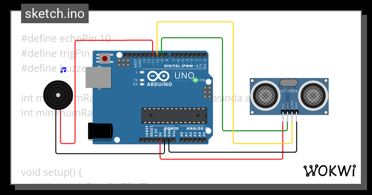 Furkan Binay Ödev 3 Park Sensörü Wokwi ESP32 STM32 Arduino Simulator