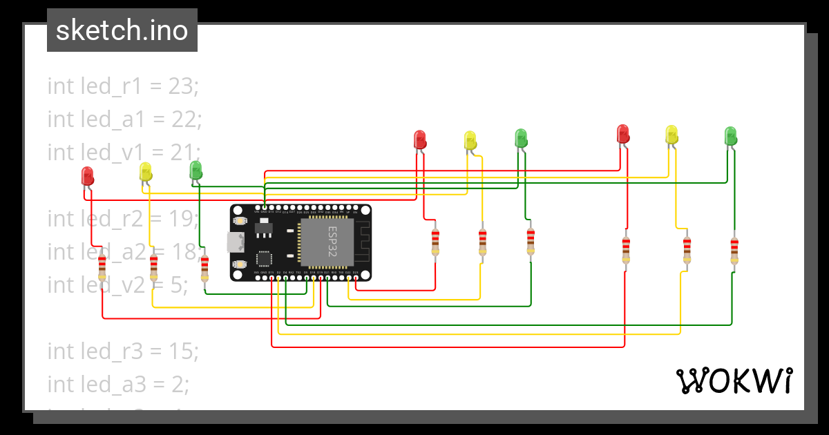 Semaforo Wokwi ESP32 STM32 Arduino Simulator