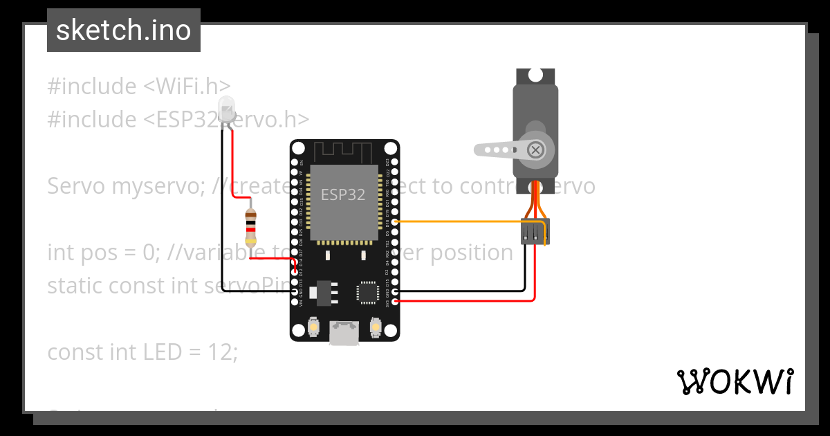 Wi Fi Door Lock Using Servo Motor Wokwi ESP32 STM32 Arduino Simulator