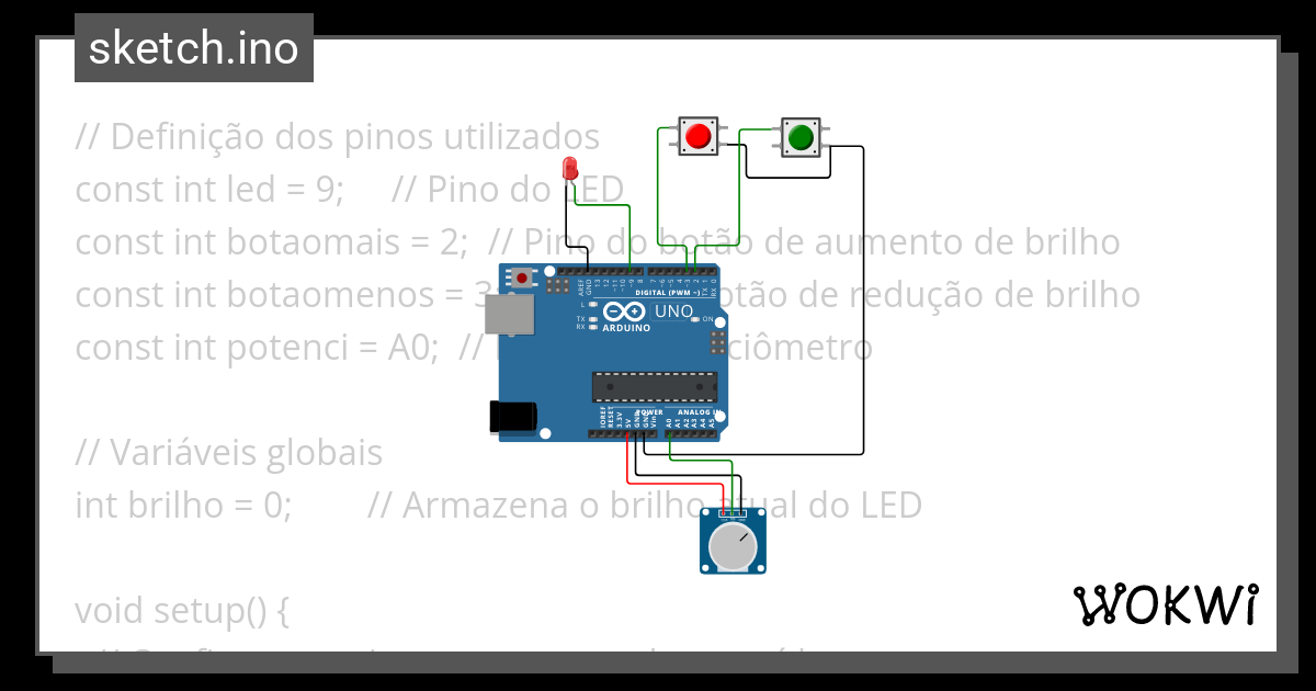 Led W Potencio Wokwi ESP32 STM32 Arduino Simulator