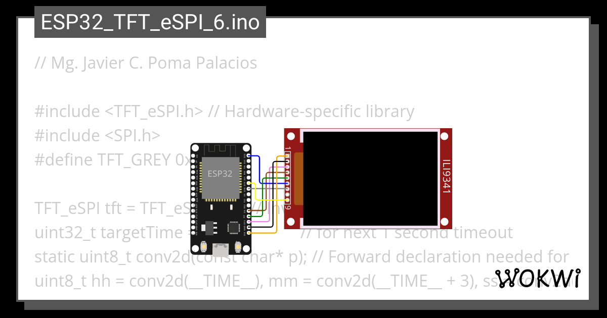 ESP32 TFT ESPI 6 Wokwi ESP32 STM32 Arduino Simulator