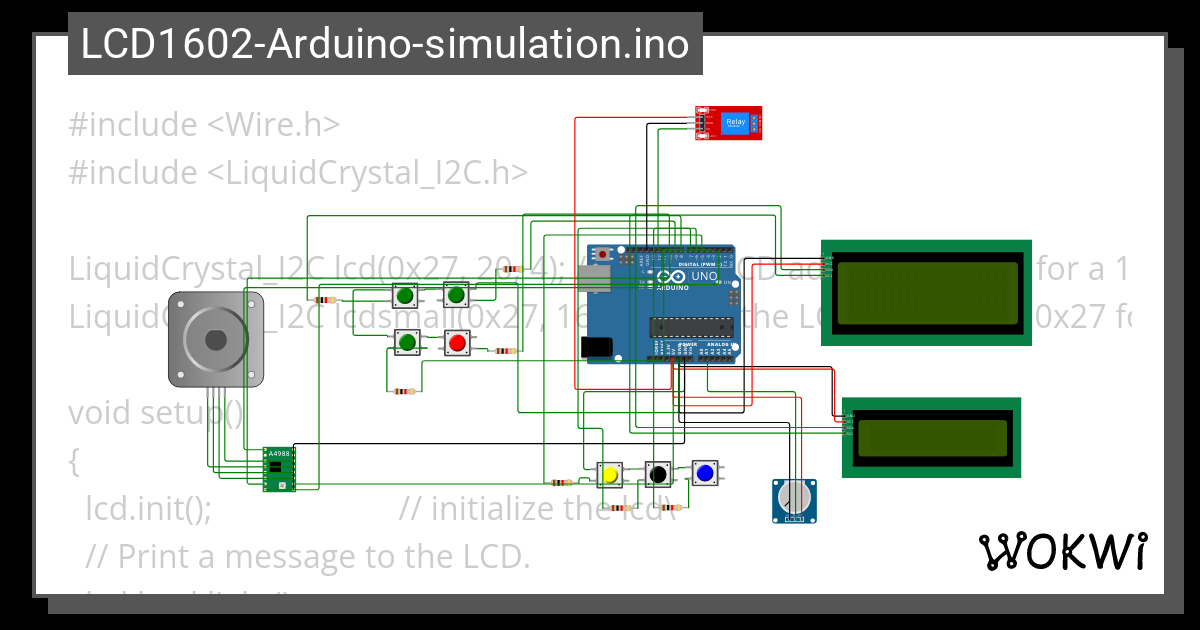 LCD1602 Arduino Simulation Ino Copy Wokwi ESP32 STM32 Arduino Simulator