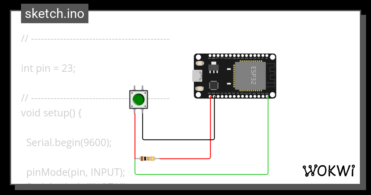 03 Entradas Salidas Digitales PullDown Wokwi ESP32 STM32 Arduino