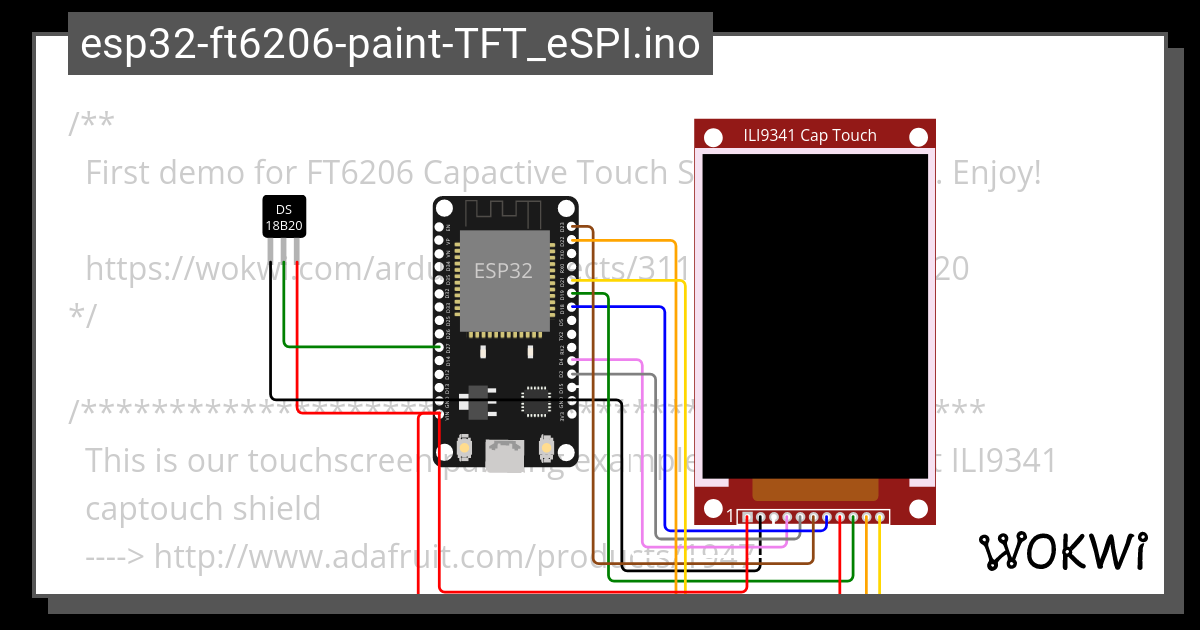 Esp32 Ft6206 Paint TFT ESPI Ino Copy Wokwi ESP32 STM32 Arduino