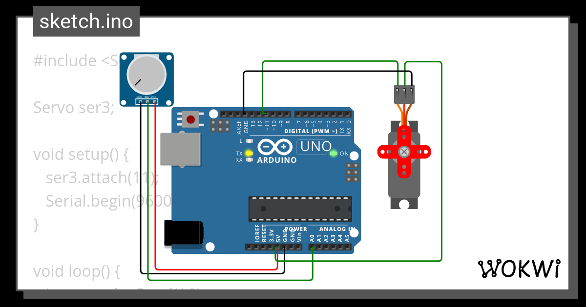 Servo Poten Wokwi ESP32 STM32 Arduino Simulator