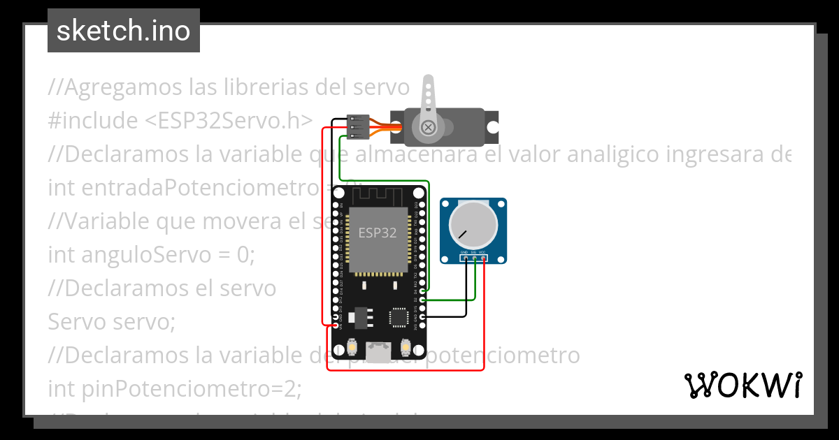 servo con potenciómetro Wokwi ESP32 STM32 Arduino Simulator