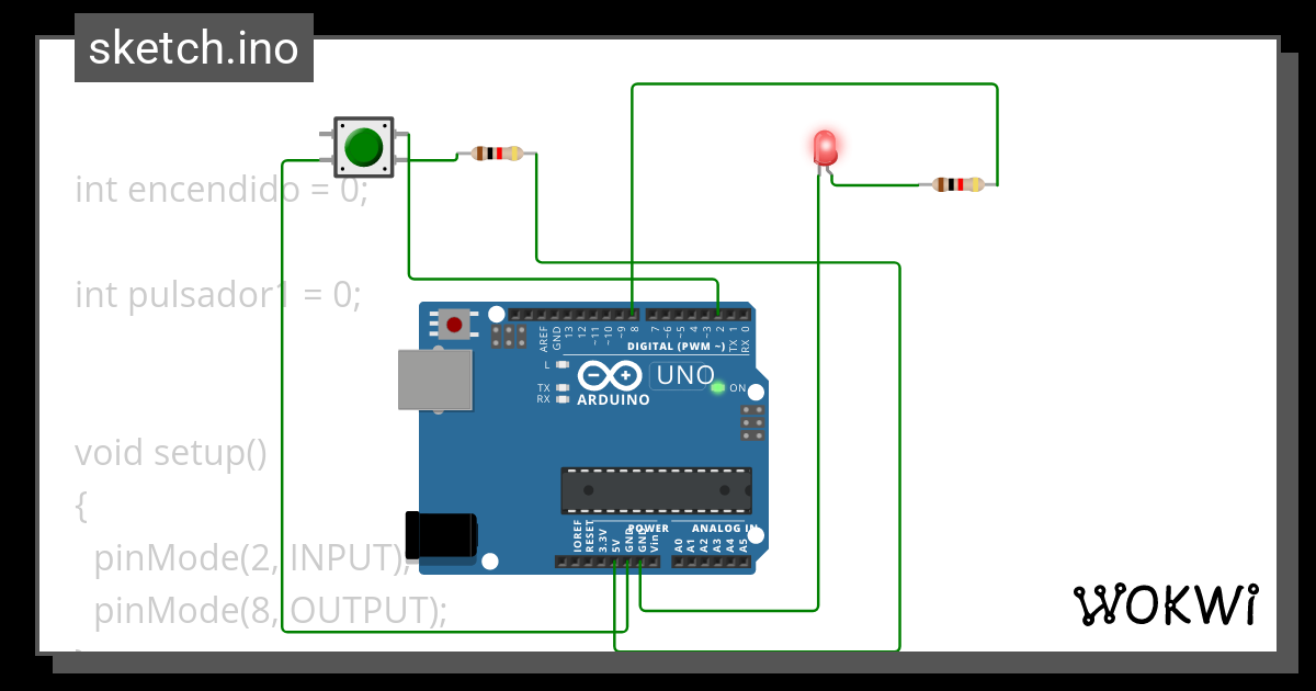 Led Con Pulsador Wokwi ESP32 STM32 Arduino Simulator