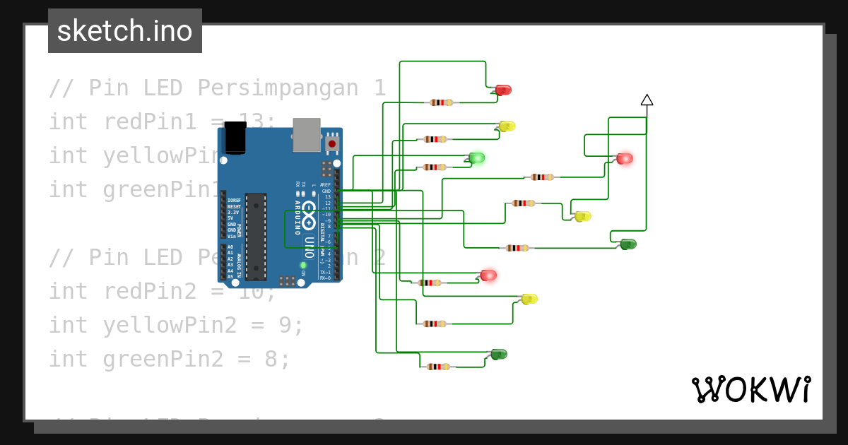 Traffic Light Simpang Isyra Wokwi Esp Stm Arduino Simulator