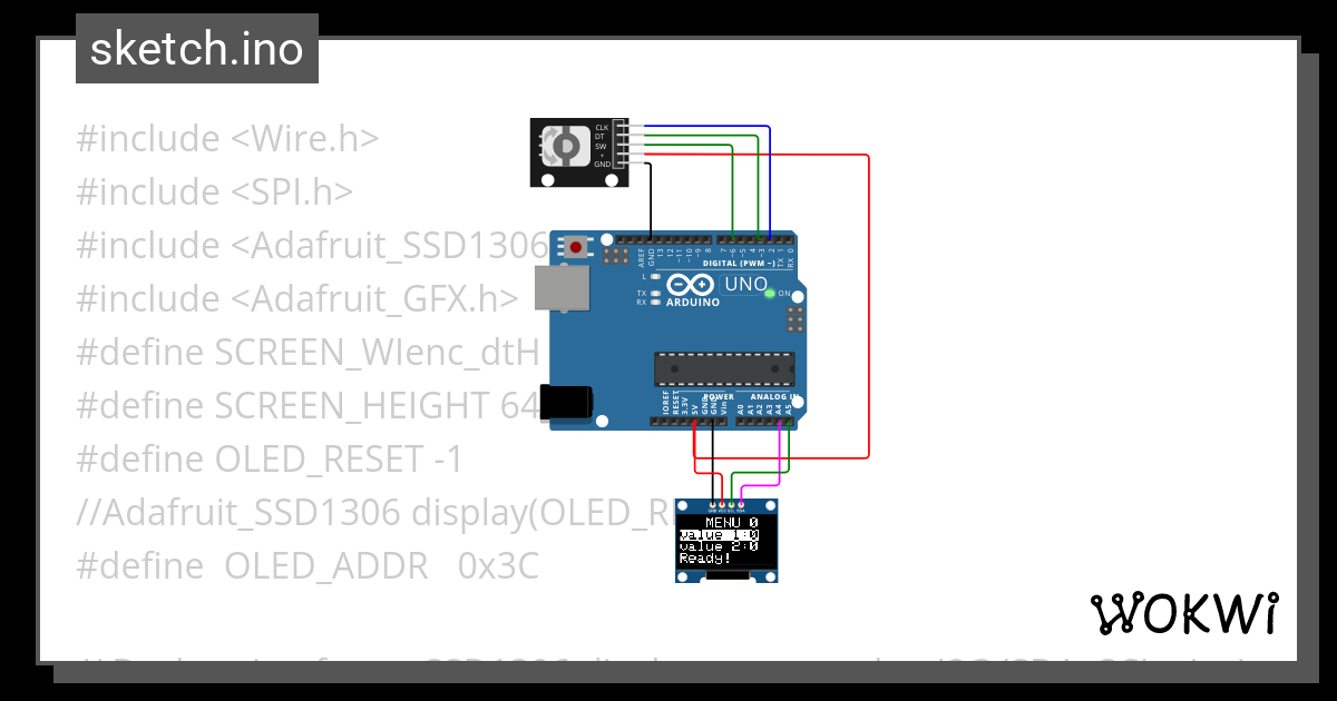 Rotary Encoder Wokwi ESP32 STM32 Arduino Simulator