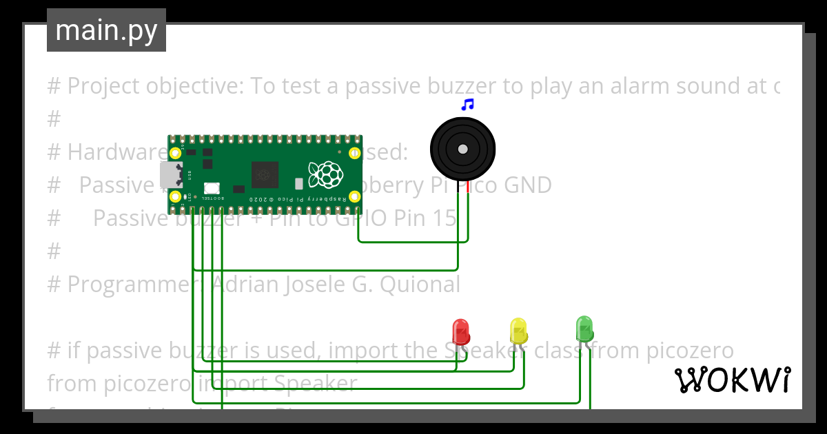 Raspberry Pi Pico Passive Buzzer Picozero Copy Wokwi Esp Stm