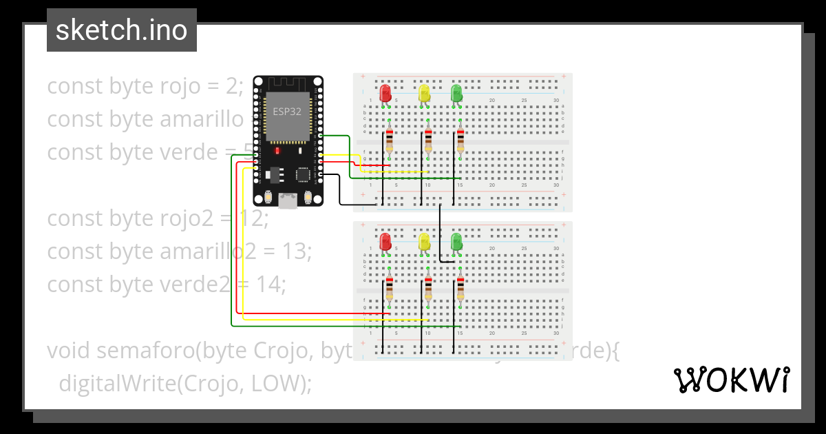 Semaforo Wokwi ESP32 STM32 Arduino Simulator