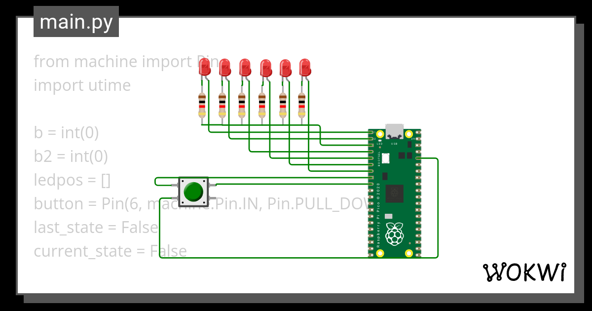 TD II Secuencia Leds Wokwi ESP32 STM32 Arduino Simulator